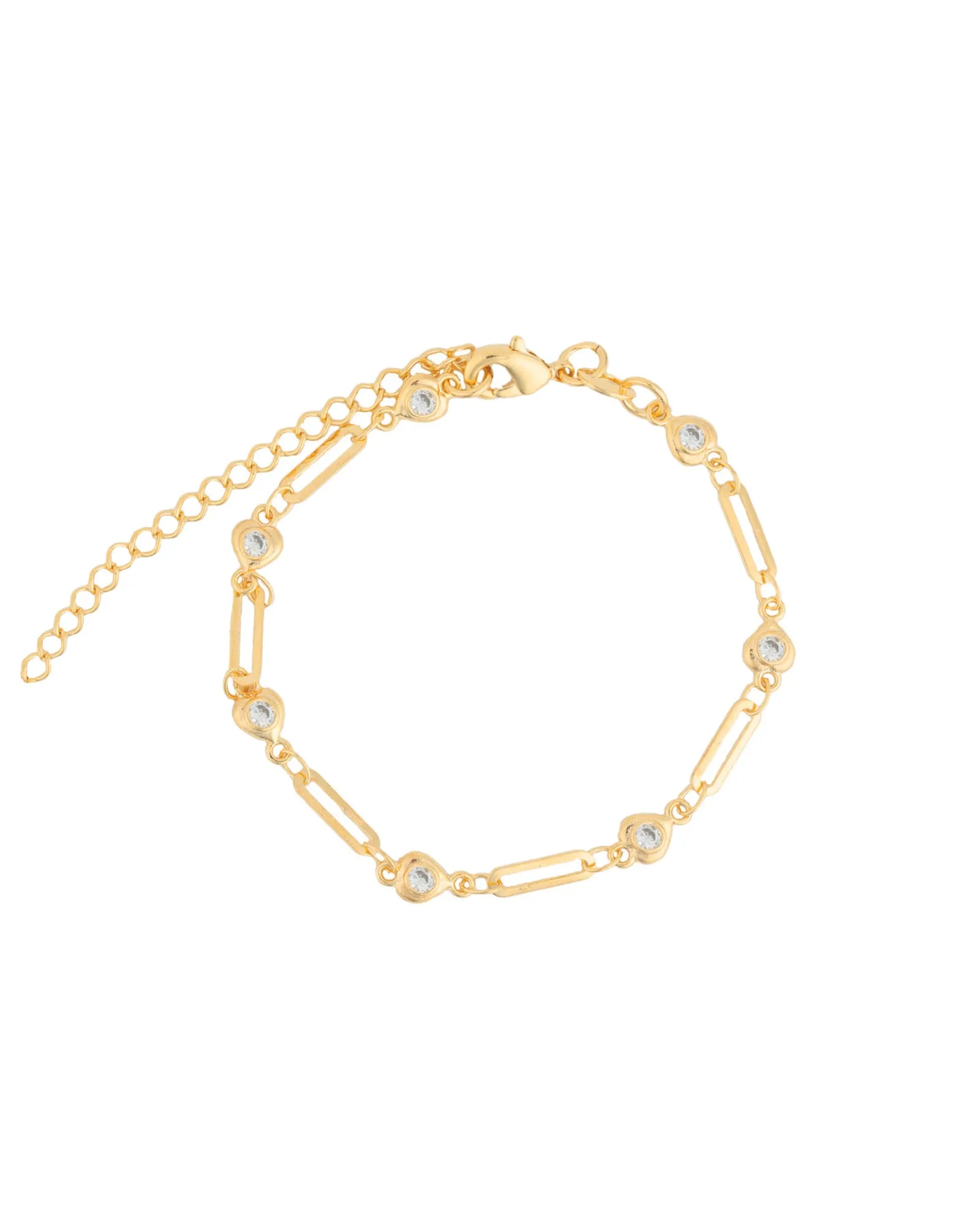 Heart CZ Paperclip Bracelet sold by Blue Ruby