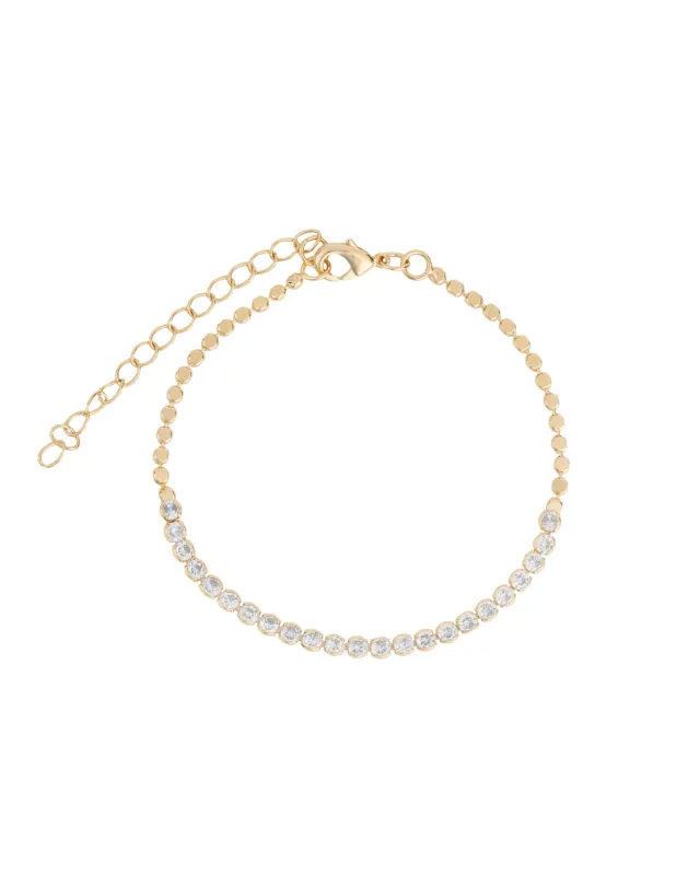 Half Tennis Disc Bracelet sold by Blue Ruby