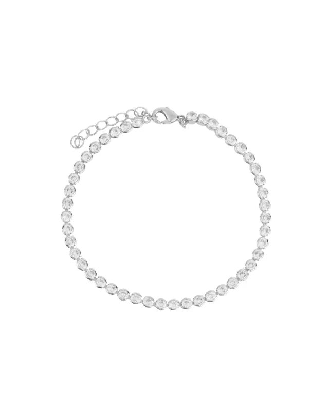 Tennis Half Bezel Round CZ Bracelet sold by Blue Ruby