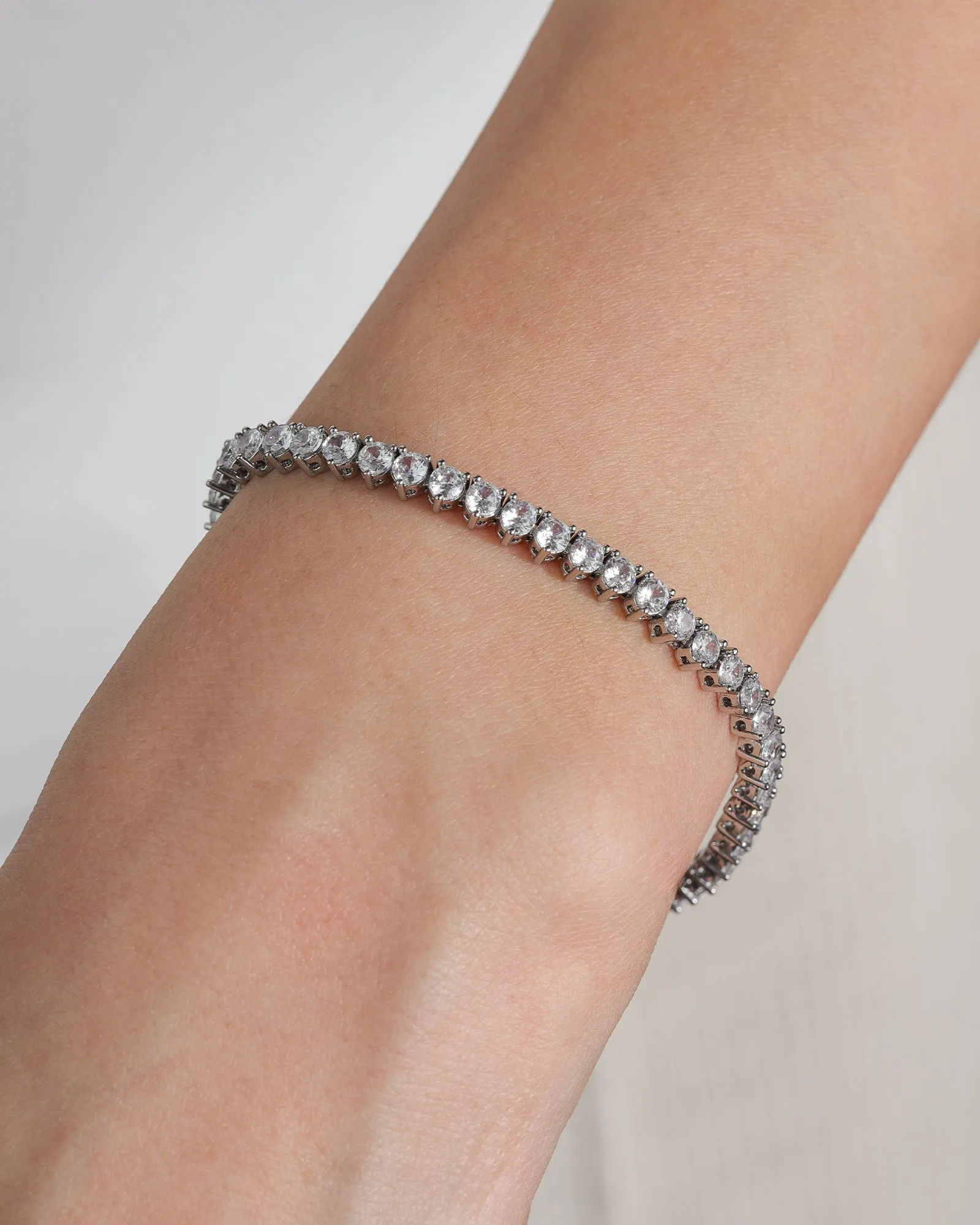 Tennis 3 Prong CZ Bracelet | 4mm sold by Blue Ruby product image thumbnail 2