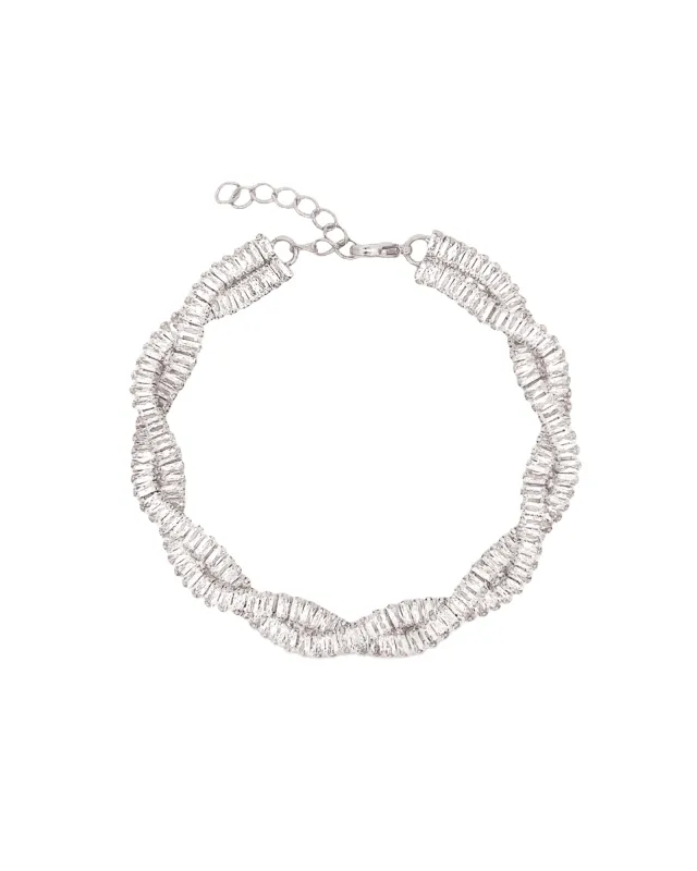 Baguette Two Row Twist Bracelet sold by Blue Ruby