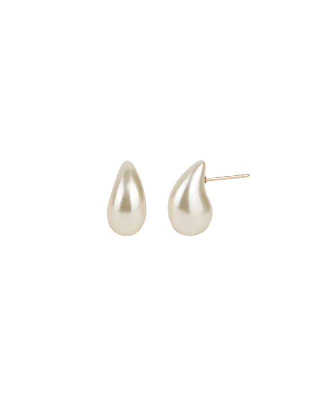 Teardrop Small Pearl Studs sold by Blue Ruby