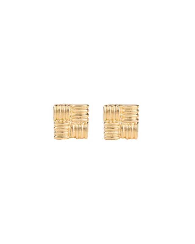 Woven Square Studs sold by Blue Ruby