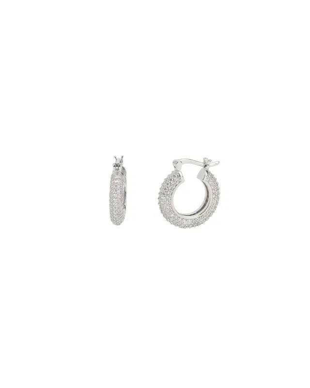 Pavé Tube Hoops | 18mm sold by Blue Ruby