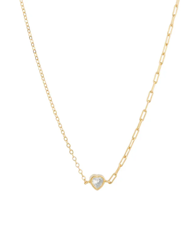 Heart CZ Mix Chain Necklace sold by Blue Ruby