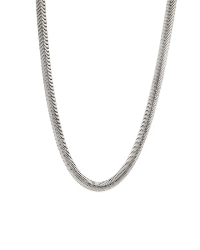 Flat Snake Chain Necklace | 5mm sold by Blue Ruby