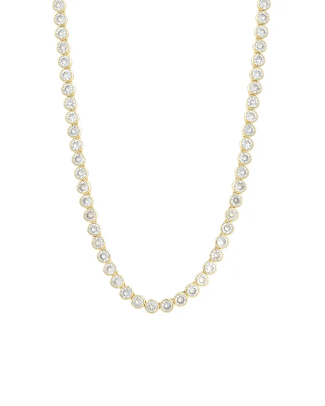 Tennis Bezel CZ Necklace | 4mm sold by Blue Ruby