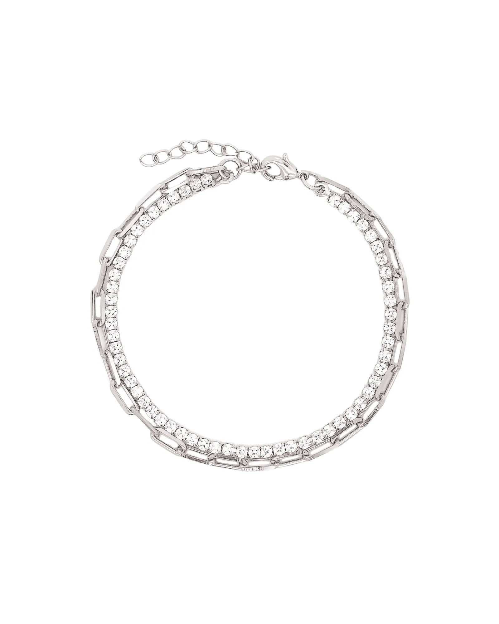 2 Row Paperclip CZ Bracelet sold by Blue Ruby