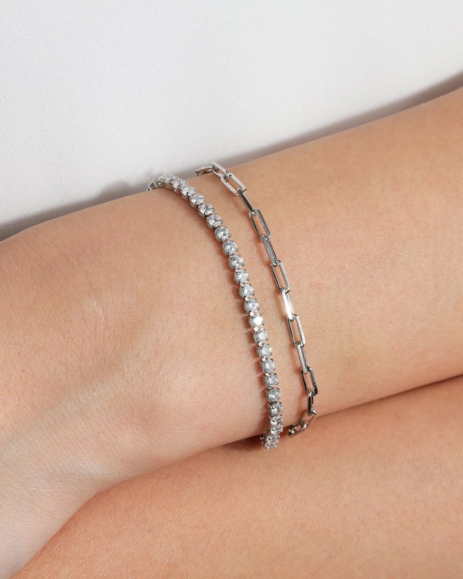 2 Row Paperclip CZ Bracelet sold by Blue Ruby product image thumbnail 2