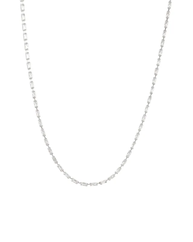 Baguette CZ Link Necklace | 3mm sold by Blue Ruby