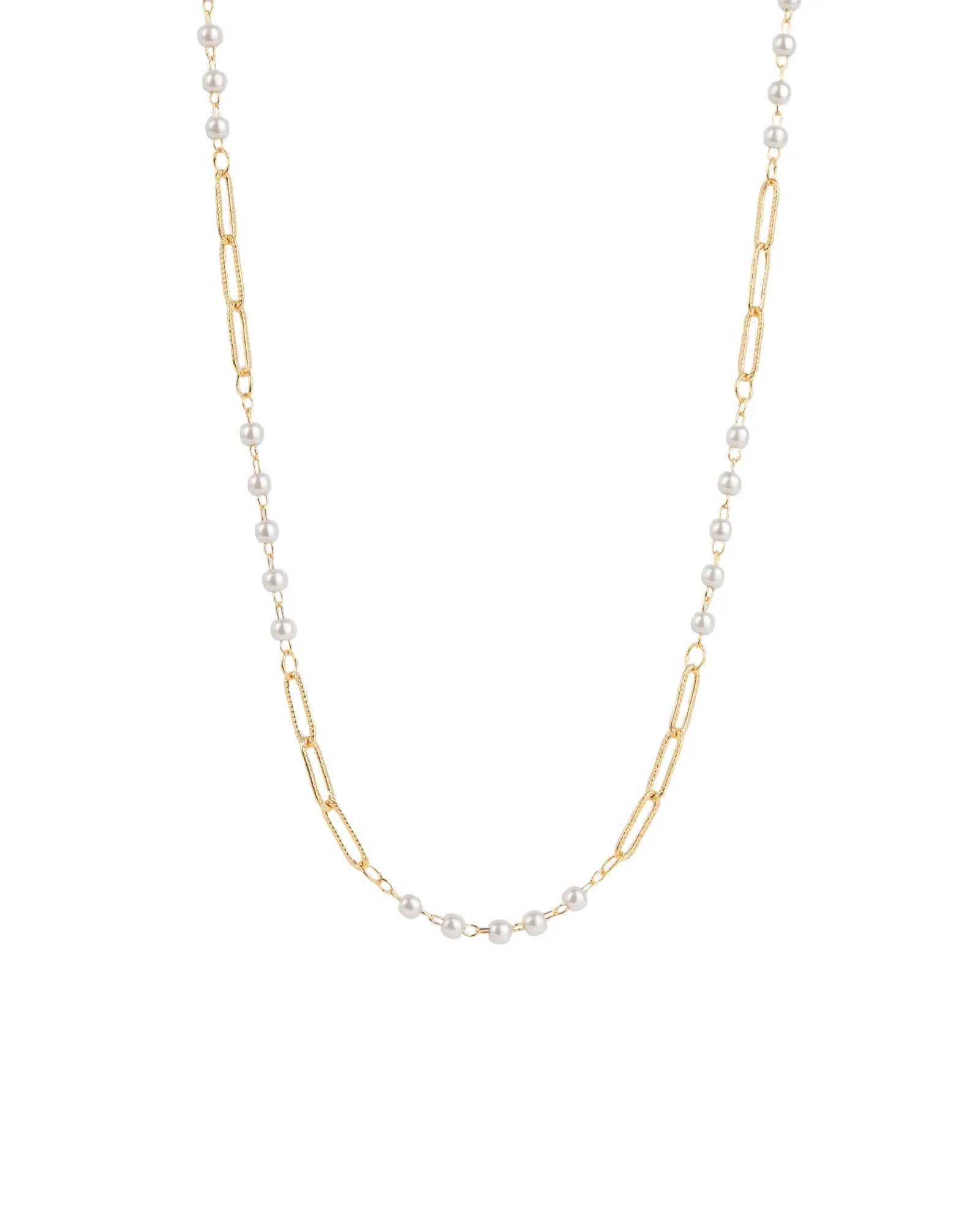 Pearl Texture Paperclip Necklace sold by Blue Ruby