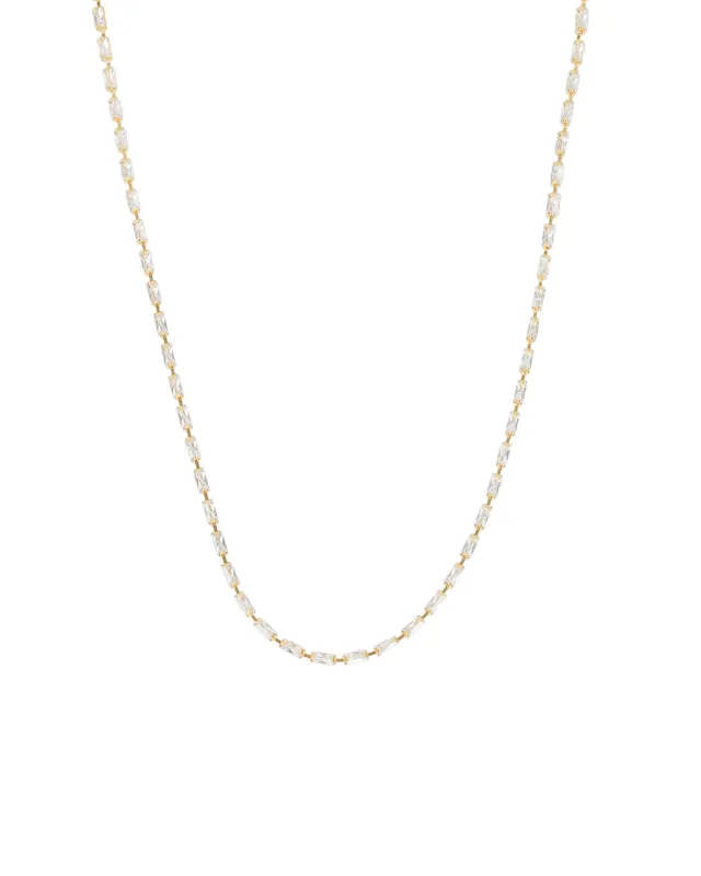 Baguette CZ Link Necklace | 3mm sold by Blue Ruby