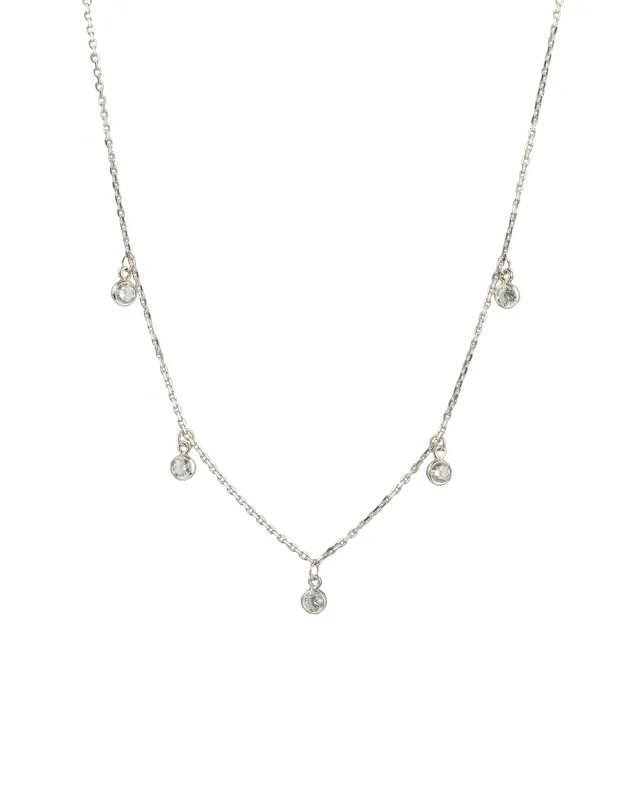 Five Stationed CZ Drop Necklace sold by Blue Ruby