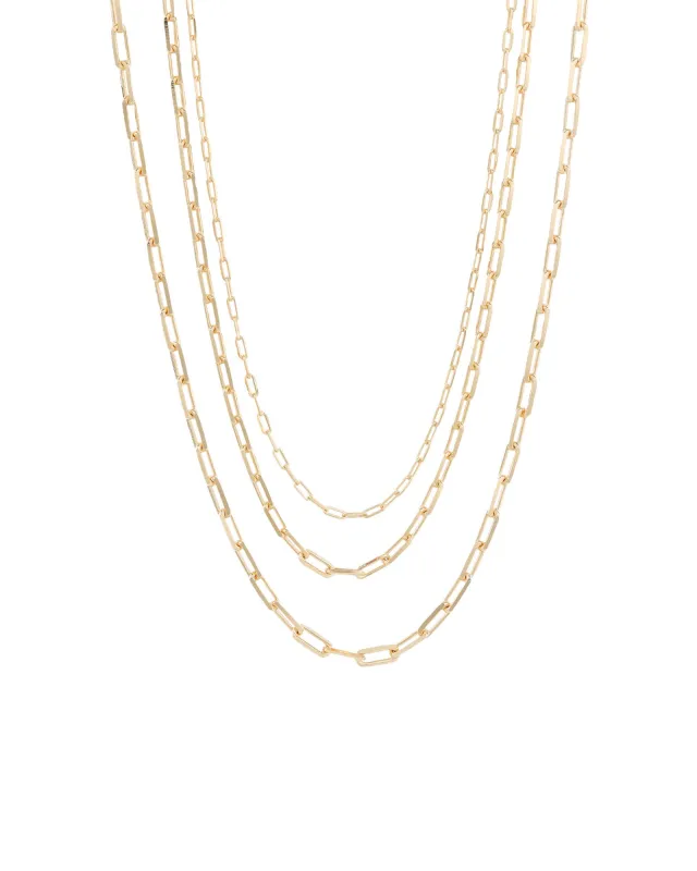 3 Row Mix Paperclip Necklace sold by Blue Ruby