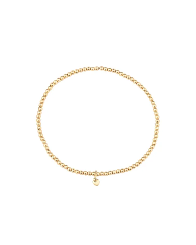 Beaded Tiny Heart Drop Bracelet | 2mm sold by Blue Ruby