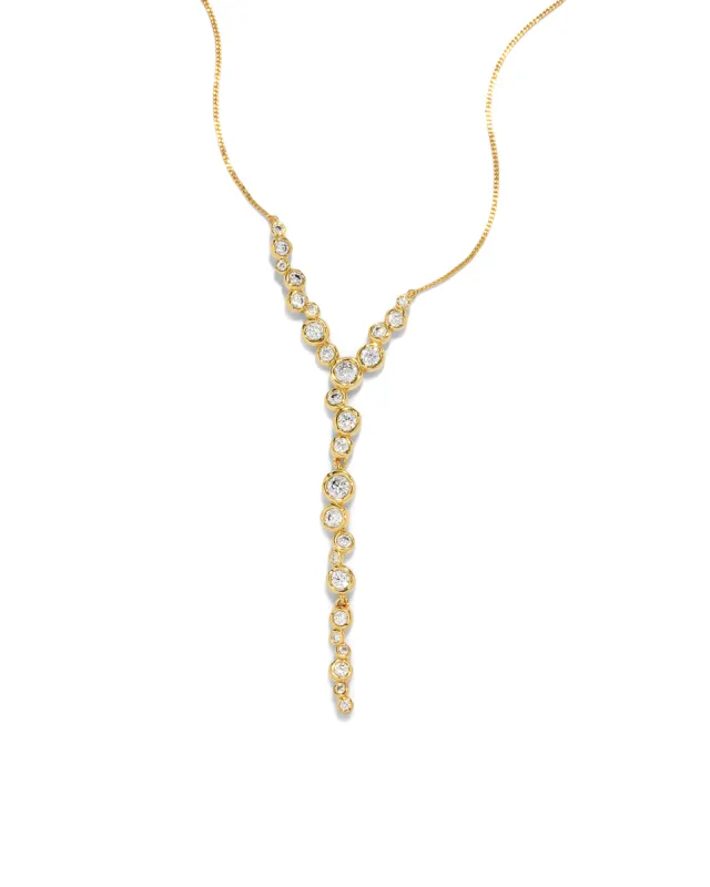Asterales Gold CZ Cascading Necklace sold by Blue Ruby