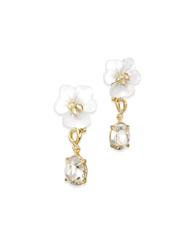 Pansy Lucite Crystal Drop Post Earring | Night Pansy sold by Blue Ruby