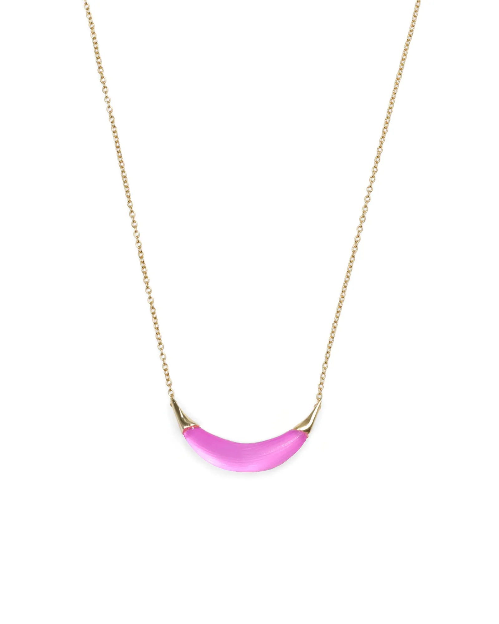 Gold Capped Crescent Lucite Necklace sold by Blue Ruby