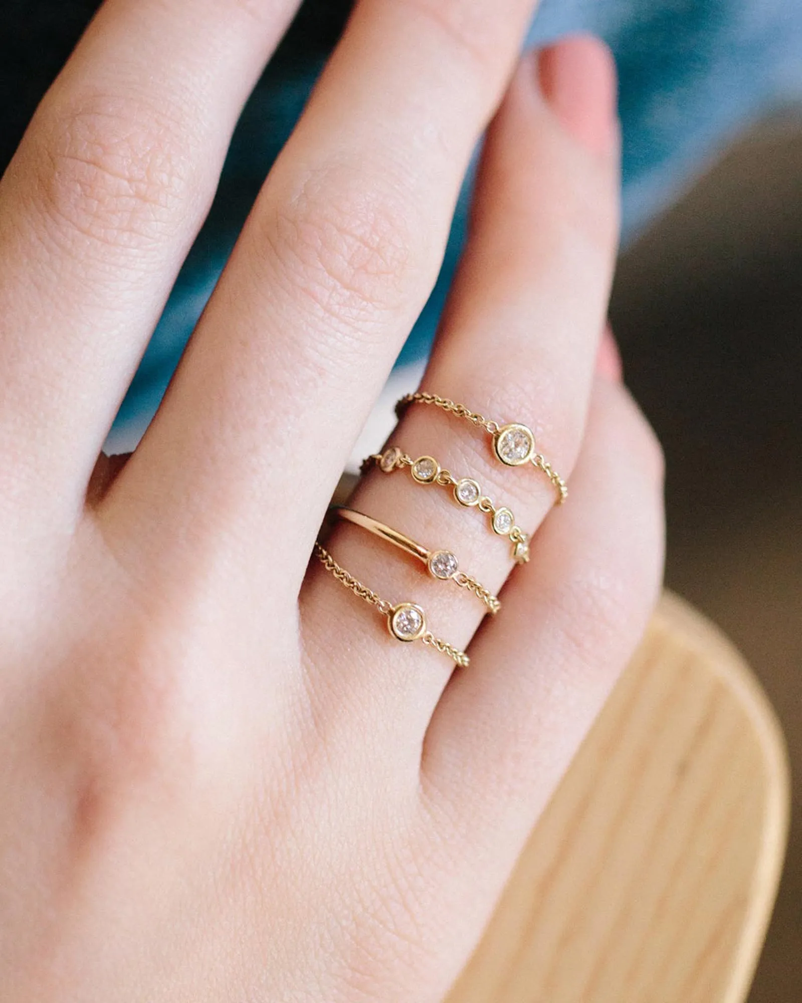 Diamond Chain Ring sold by Blue Ruby product image thumbnail 2