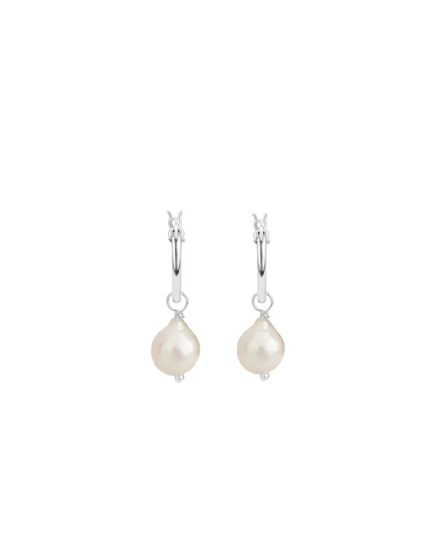 Baroque Pearl Drop Huggies sold by Blue Ruby
