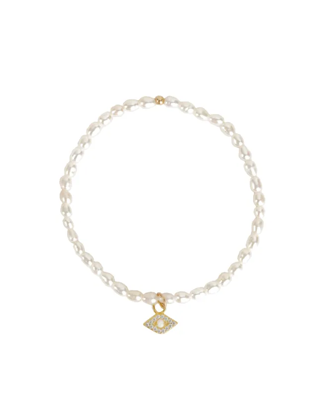 Evil Eye Drop Beaded Bracelet | 3mm sold by Blue Ruby