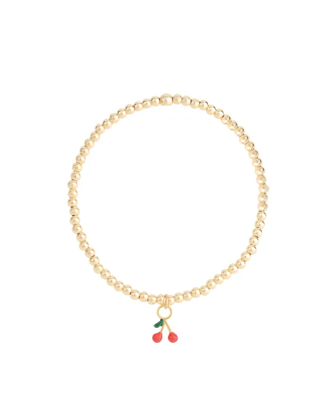 Cherry Drop Beaded Bracelet | 3mm sold by Blue Ruby