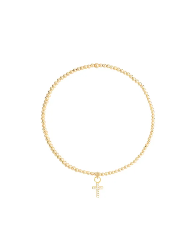 Cross Drop Beaded Bracelet | 2mm sold by Blue Ruby