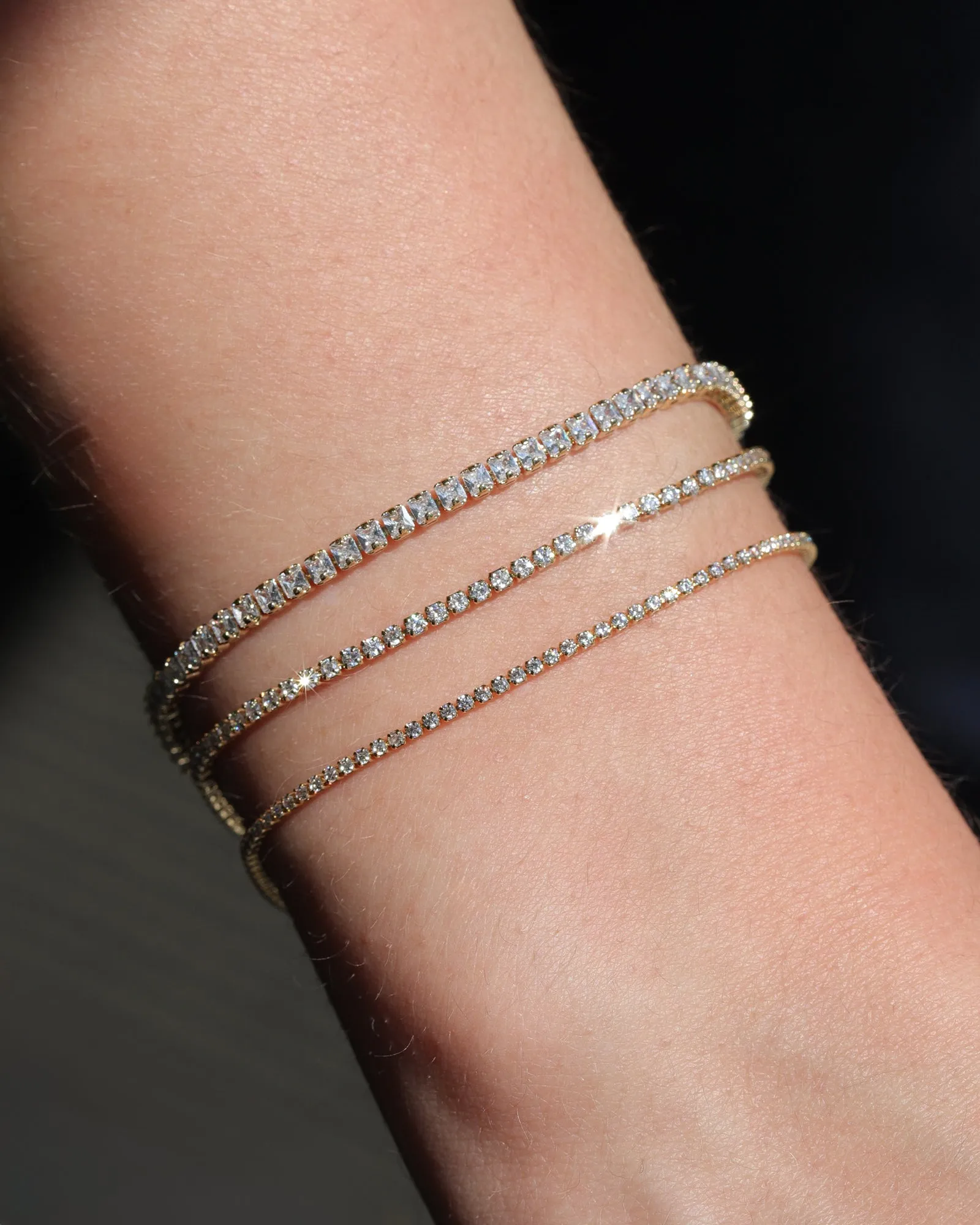 Square Crystal Tennis Bracelet | 2.5mm sold by Blue Ruby product image thumbnail 2