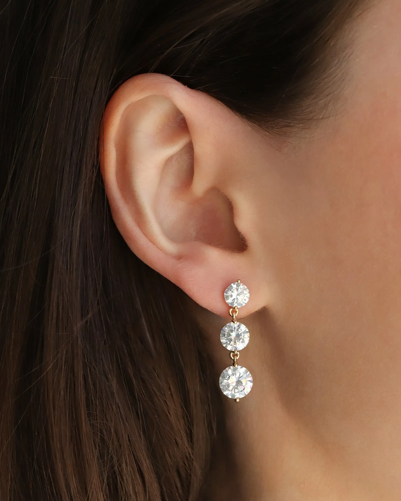 Gradual Trio Crystal Earrings sold by Blue Ruby product image thumbnail 2