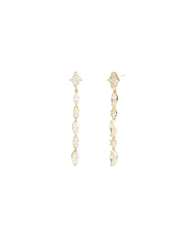 Long Marquise Round Crystal Earrings sold by Blue Ruby