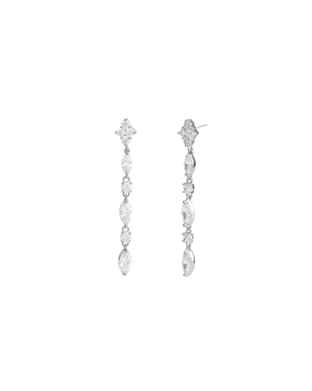 Long Marquise Round Crystal Earrings sold by Blue Ruby