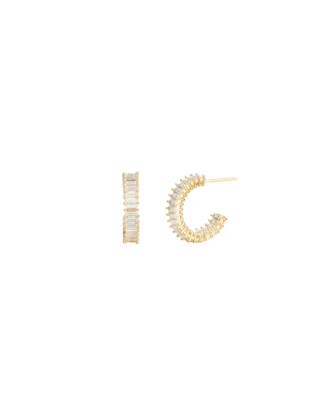 Baguette Hoops | 18mm sold by Blue Ruby
