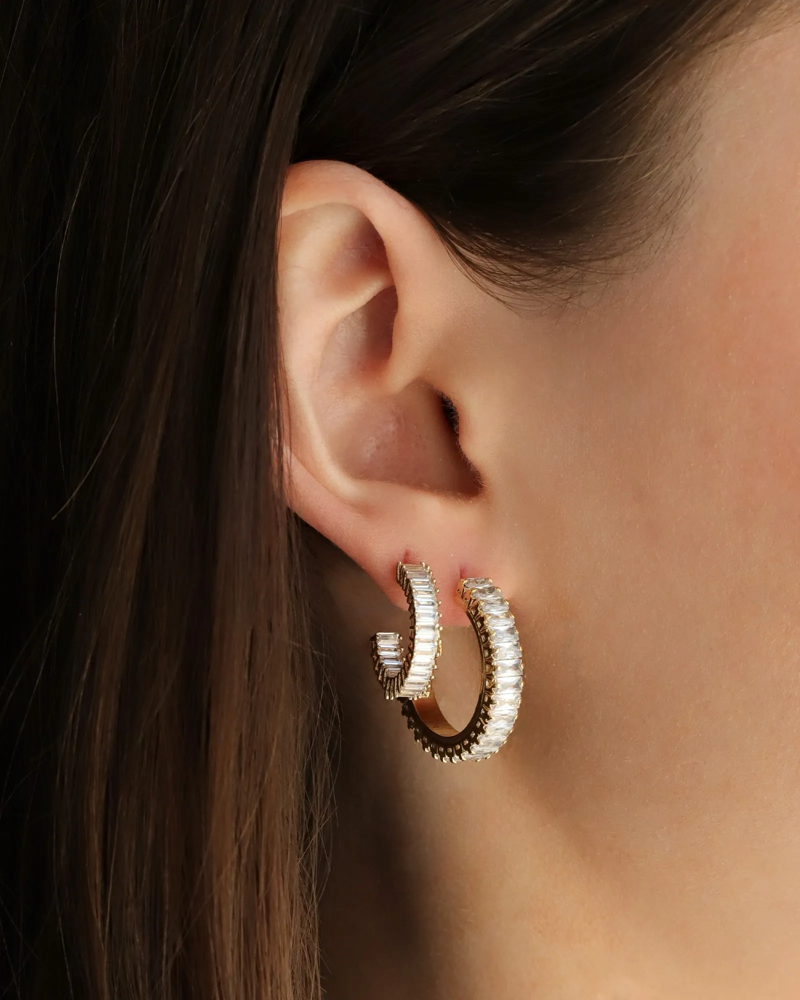 Baguette Hoops | 18mm sold by Blue Ruby product image thumbnail 2