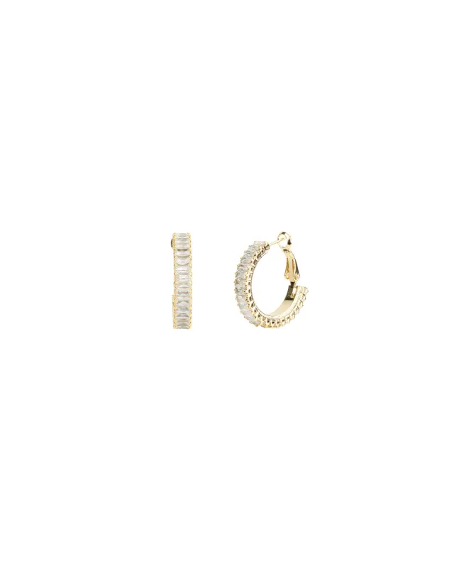 Baguette CZ Hoops | 25mm sold by Blue Ruby