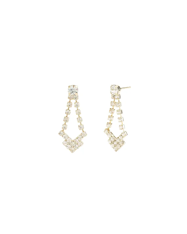 Chevron Crystal Drop Earrings sold by Blue Ruby