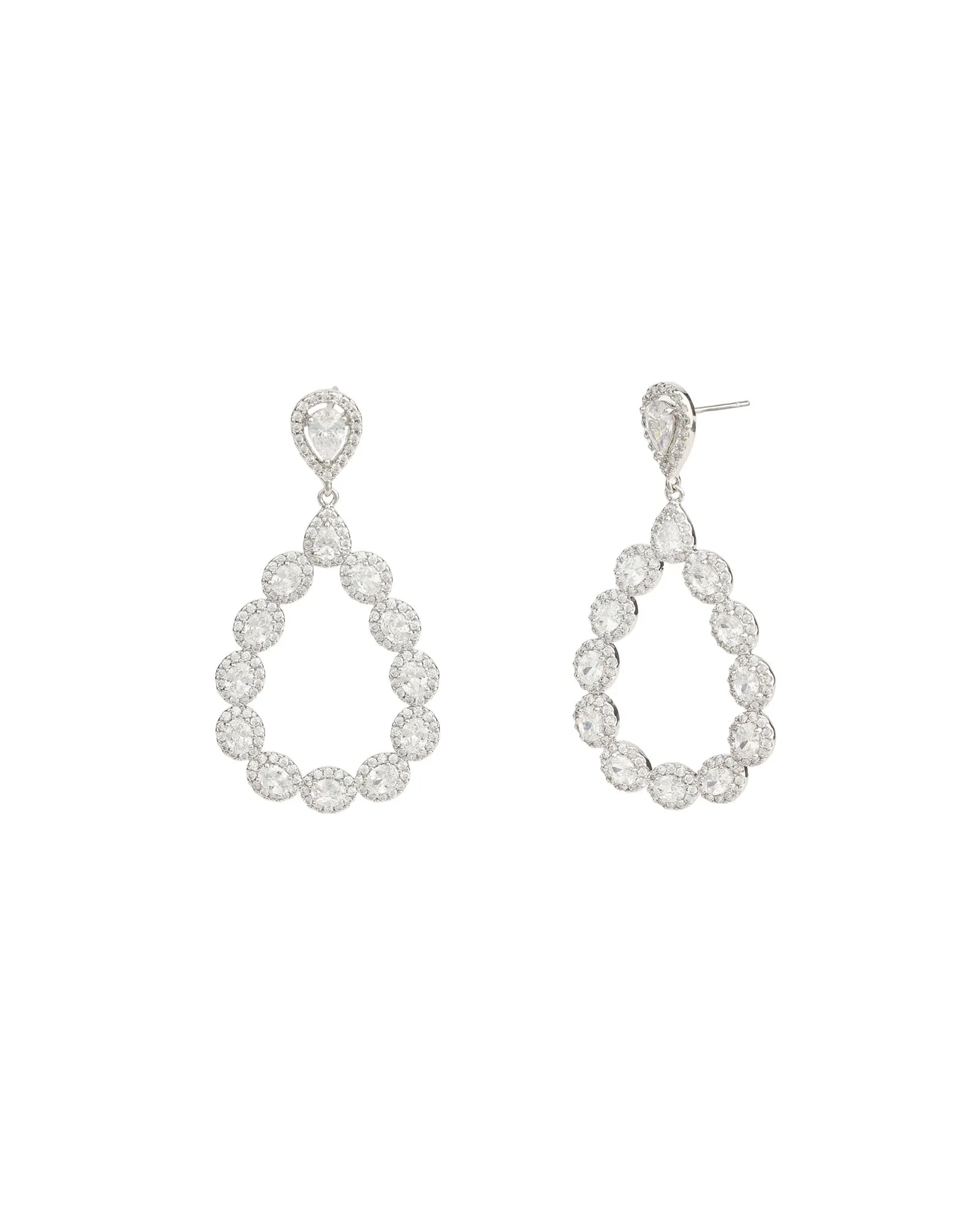 Open Teardrop CZ Earrings sold by Blue Ruby