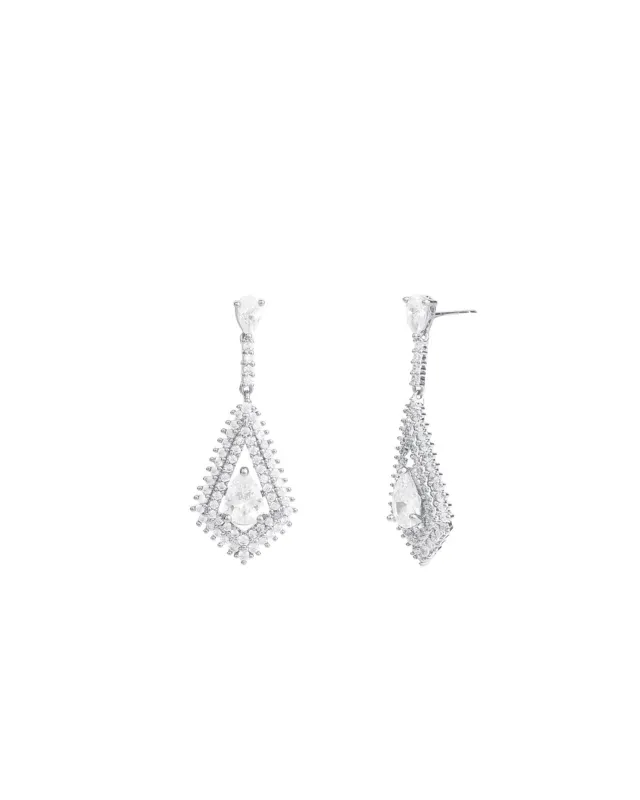 Diamond Teardrop Drop Earrings sold by Blue Ruby
