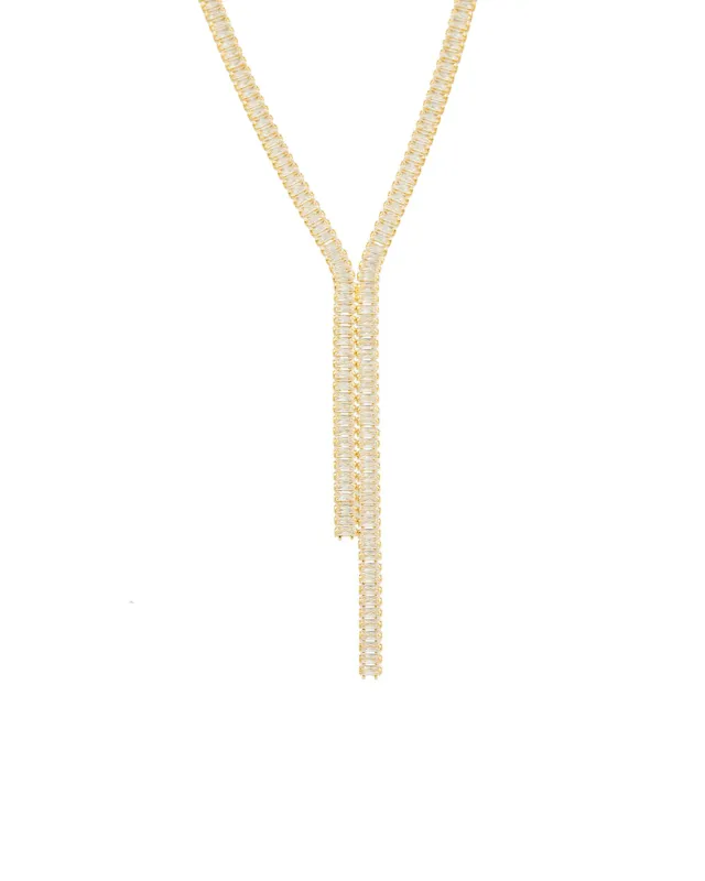 Baguette CZ Lariat sold by Blue Ruby