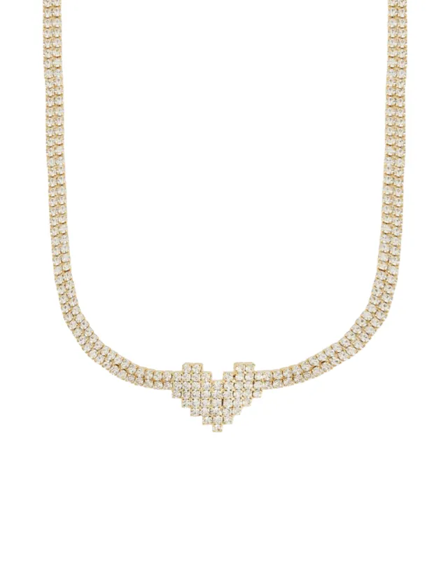 Heart 2 Row Crystal Necklace sold by Blue Ruby