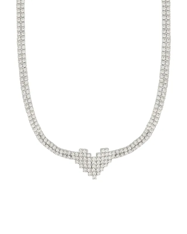 Heart 2 Row Crystal Necklace sold by Blue Ruby
