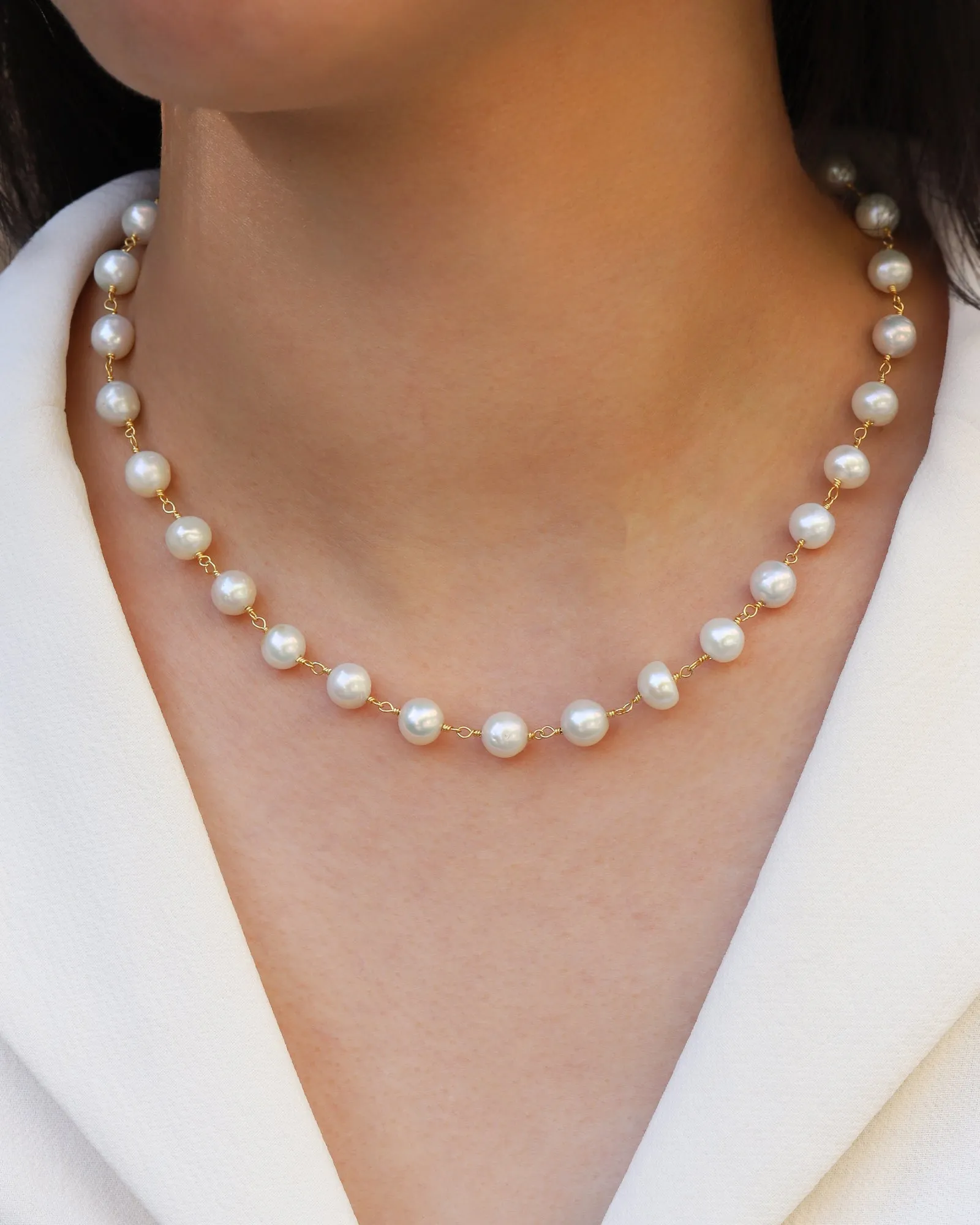 Wire Wrapped Pearl Necklace sold by Blue Ruby product image thumbnail 2