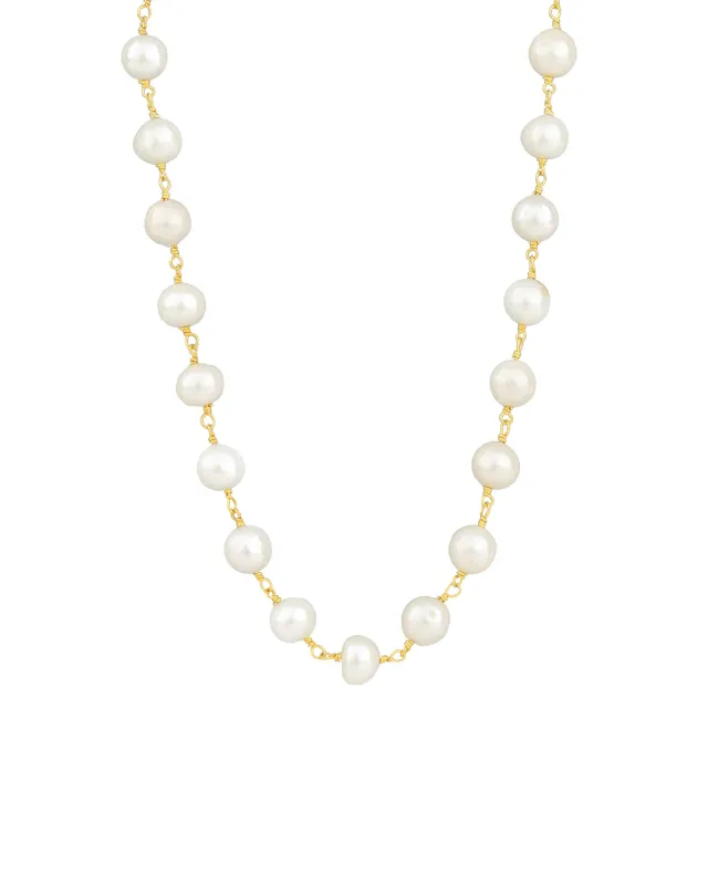 Wire Wrapped Pearl Necklace sold by Blue Ruby