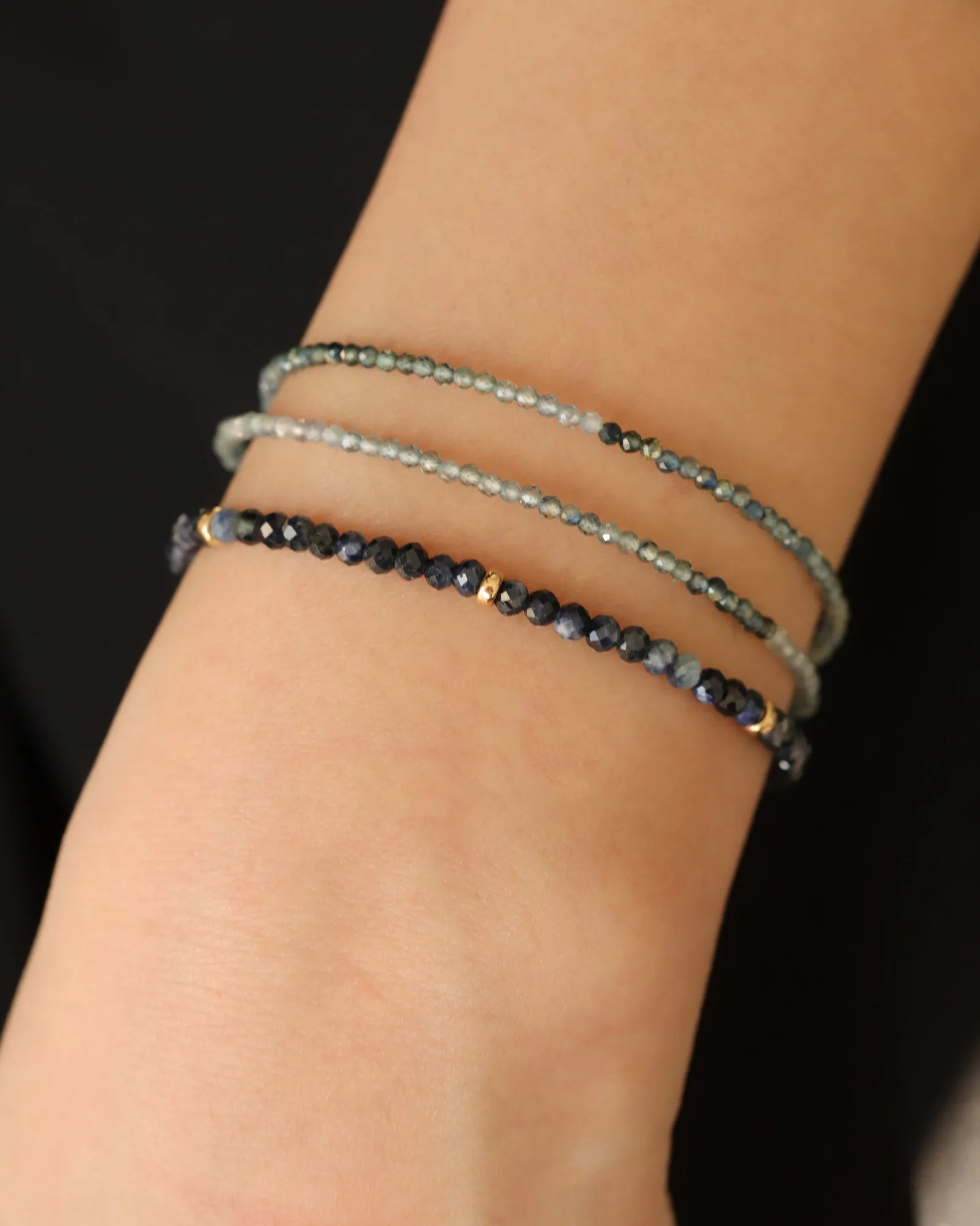 Light Blue Sapphire Wrap Bracelet | 2mm sold by Blue Ruby product image thumbnail 2