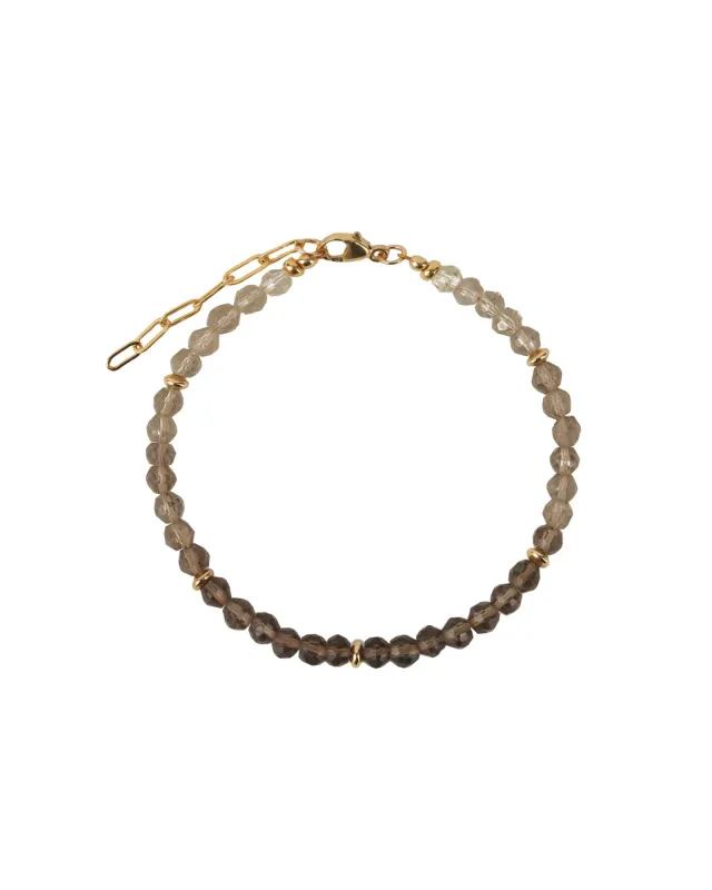 Smoky Quartz Beaded Saucer Bracelet | 4.5mm sold by Blue Ruby