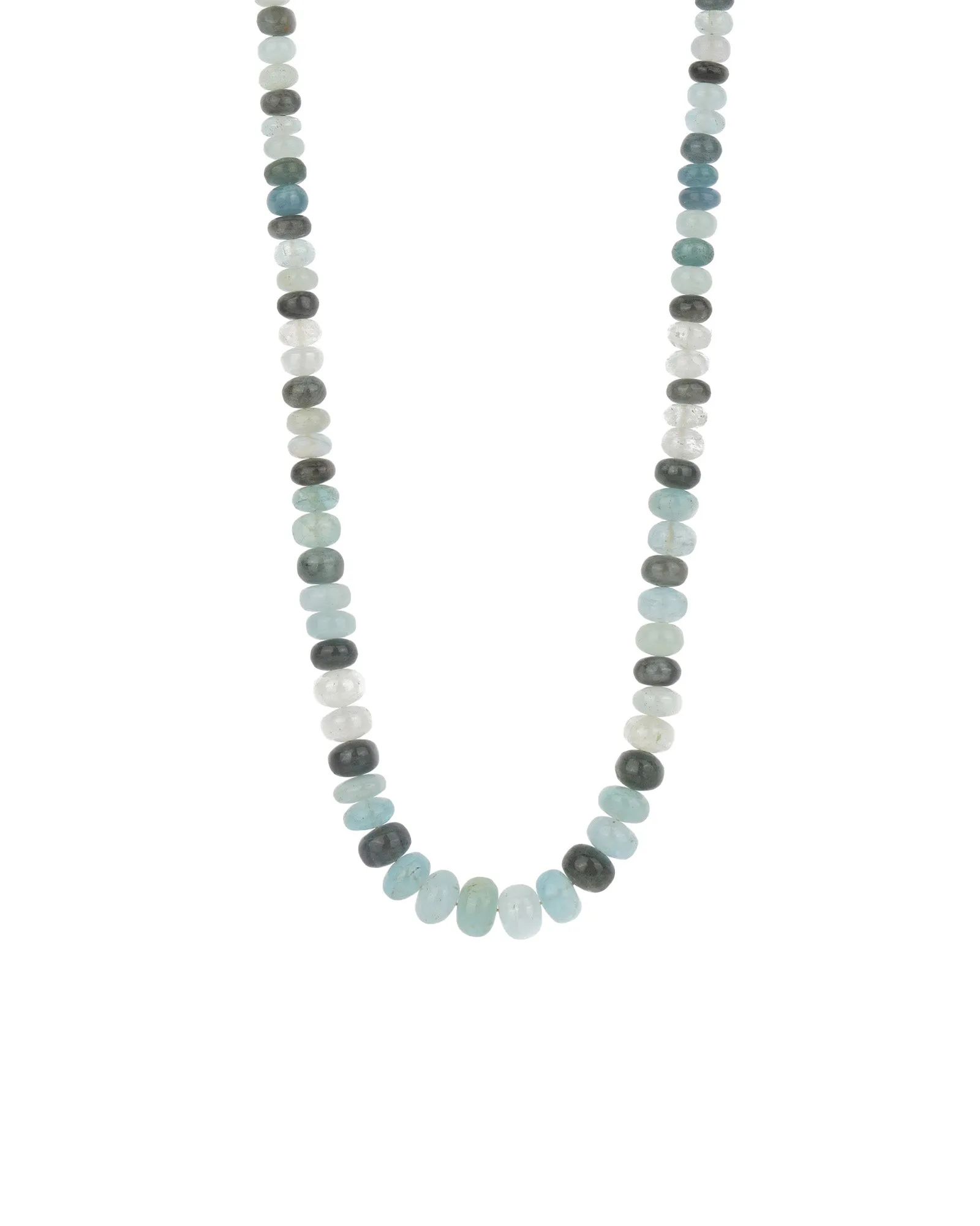 Graduated Aquamarine Beaded Necklace | 6.5mm - 9.5mm sold by Blue Ruby