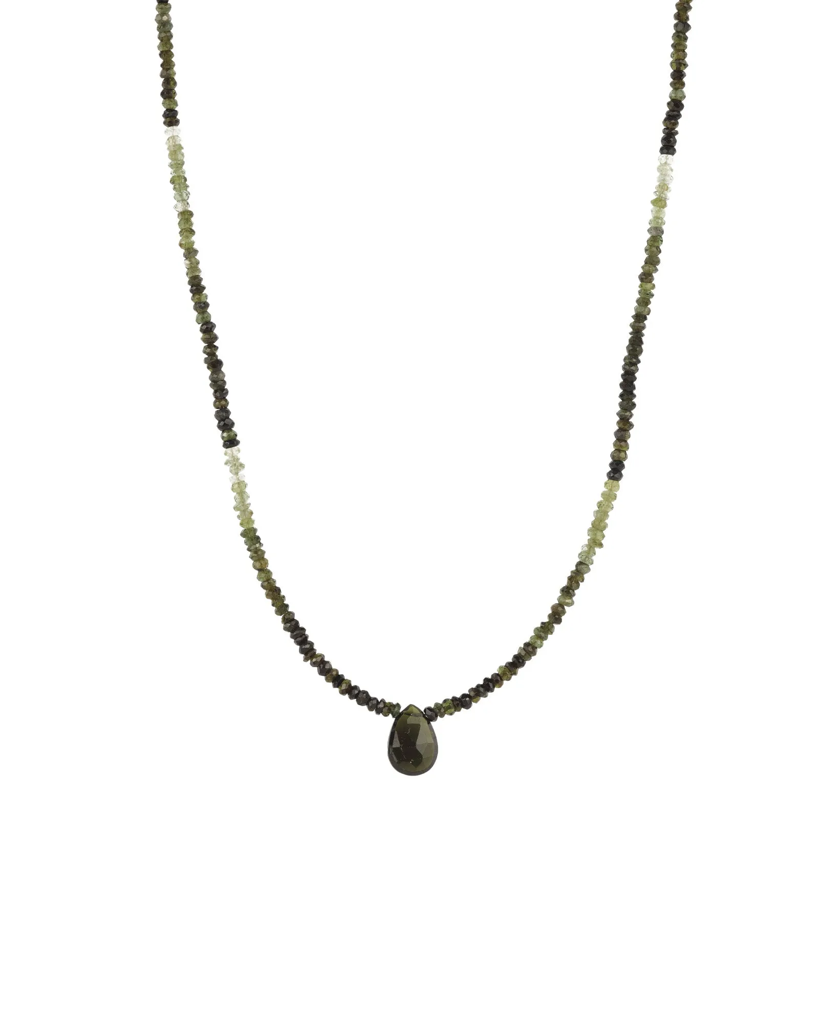 Green Tourmaline Beaded Teardrop Necklace sold by Blue Ruby