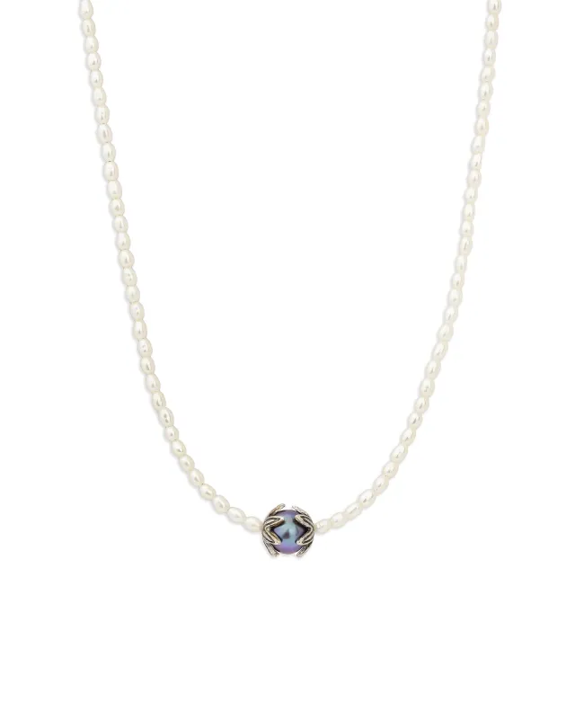 Rice Pearl Charm Necklace sold by Blue Ruby