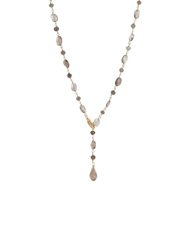 Gemstone Chain Lariat Necklace sold by Blue Ruby
