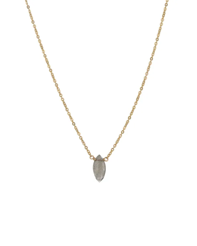 Labradorite Marquise Cable Chain Necklace sold by Blue Ruby