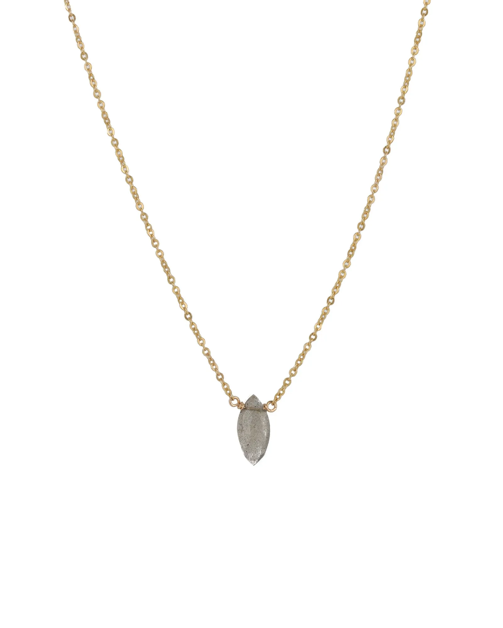 Labradorite Marquise Cable Chain Necklace sold by Blue Ruby
